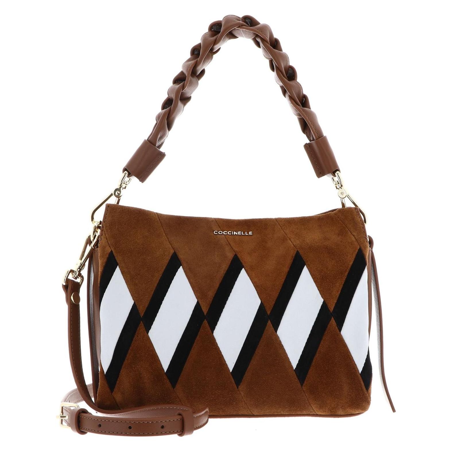 Coccinelle, Damen, Handtasche, Boheme New Geomet.Patch Handbag, Mehrfarbig, Braun