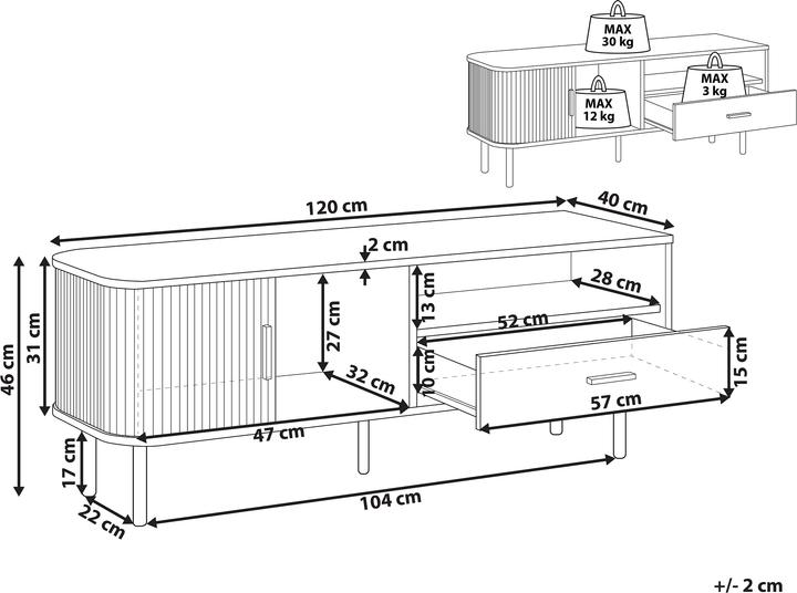 Actual product image Beliani Jose (120 x 40 x 46 cm)