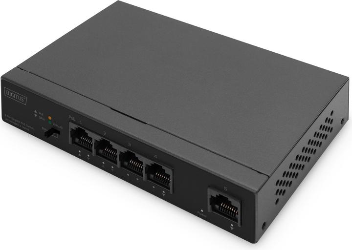 Actual product image Digitus 4 Port Gigabit PoE Switch, Unmanaged, 1 Uplink (4 ports)