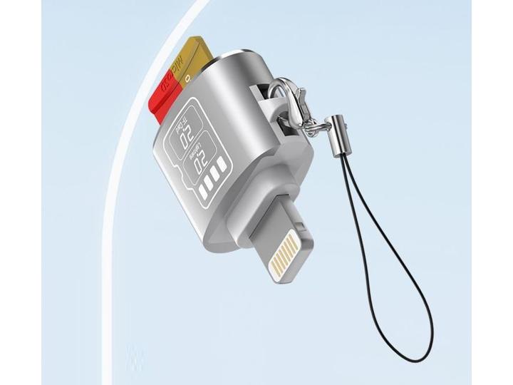 Actual product image PowerGuard Tinyplug Lightning MicroSD Photo Video File Transfer Adapter (Lightning, MicroDot)