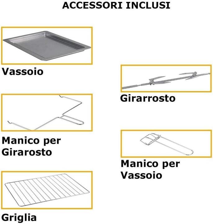 Image du produit Bakaji Four électrique à convection avec air pulsé, 2200 W, 4 modes de cuisson, minuterie et accessoires