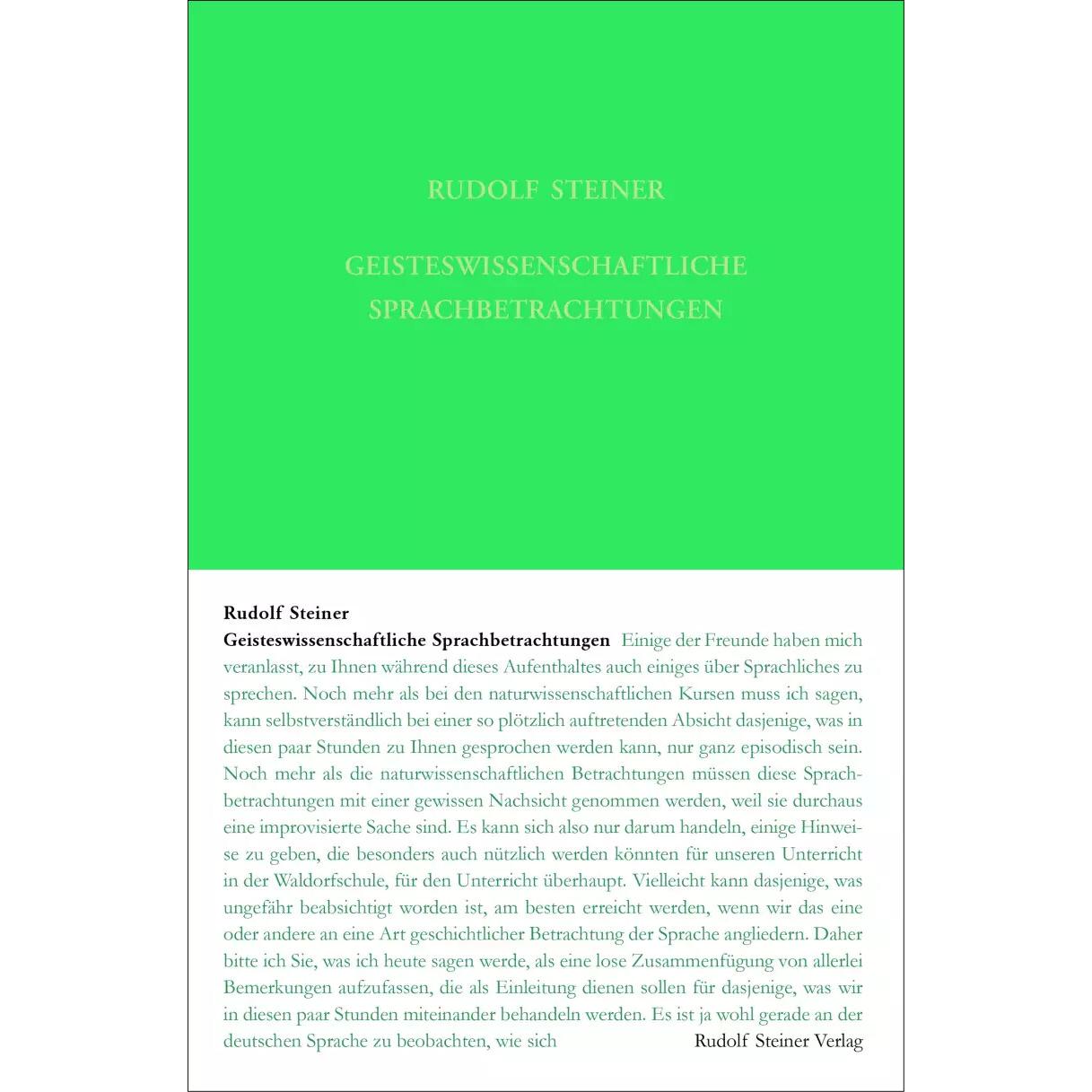 Geisteswissenschaftliche Sprachbetrachtungen, Sachbücher von Rudolf Steiner