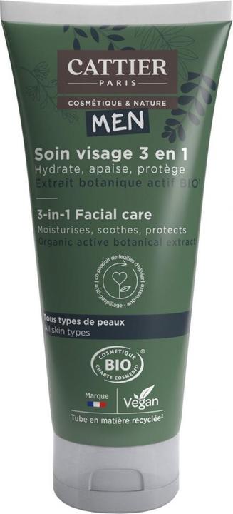 Cattier Men Gesichtspflege 3in1 Bio 50ml (Reinigungsmilch, 50 ml)