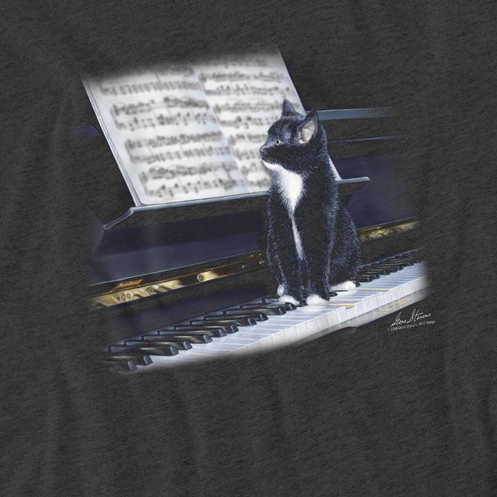 Produktbild Wildlife Kitten On The Keys TShirt meliert (M)