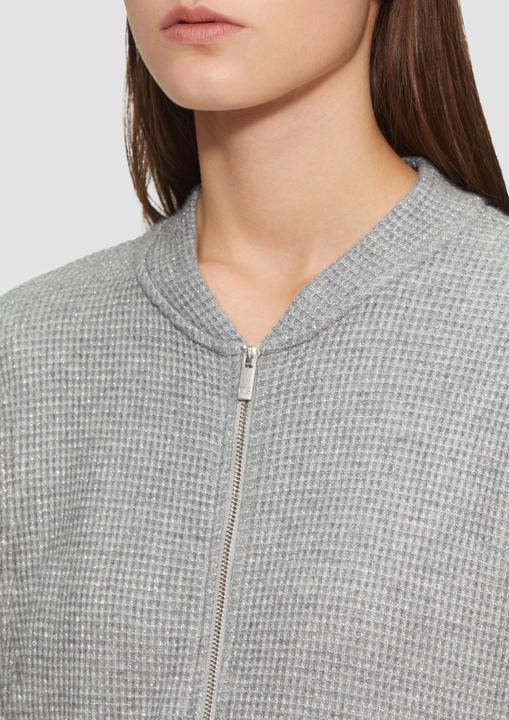 Produktbild s.Oliver Sweatshirt Sweatblouson mit Piqué-Struktur und Glitzereffekt (S)