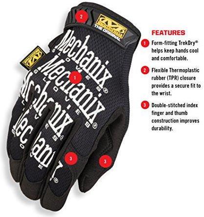 Produktbild Mechanix Wear Gloves The Original® black size 8 / S. Velcro, artificial leather, TrekDry® (8, S)