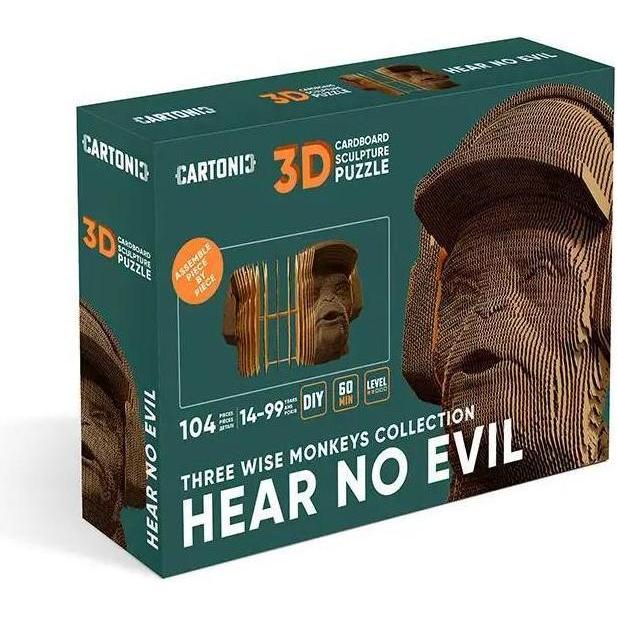 Thumbnail - Cartonic Affe ""Hear No Evil"" - 3D Modell aus Karton