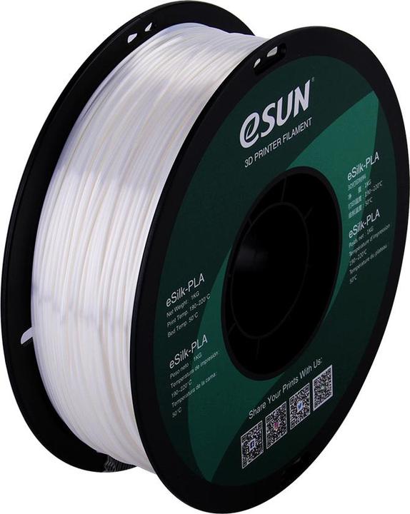 Produktbild eSUN eSilk-PLA 1,75mm White 1kg 3D Filament (PLA, 1.75 mm, 1000 g, Weiss)