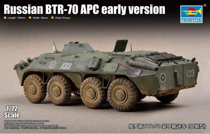 Actual product image Trumpeter Russian BTR-70 APC early version