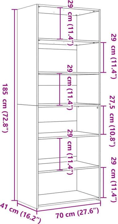 Image du produit vidaXL Highboard (70 x 41 x 185 cm)