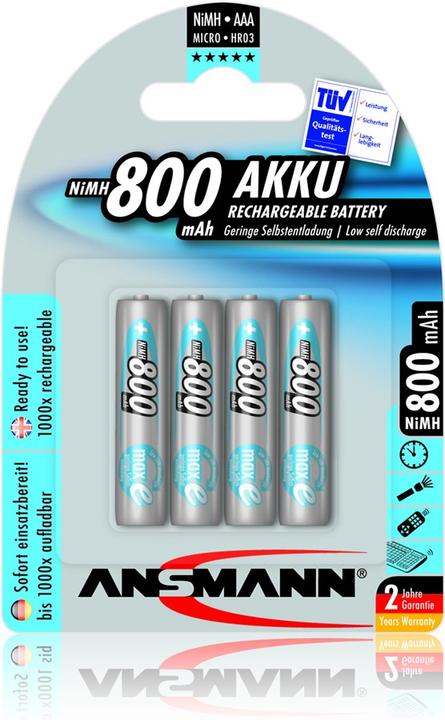 Image du produit Ansmann Maxe (4 pcs, AAA / LR03 / Micro / R03 / AM4 / MN2400 / KR03, 800 mAh)