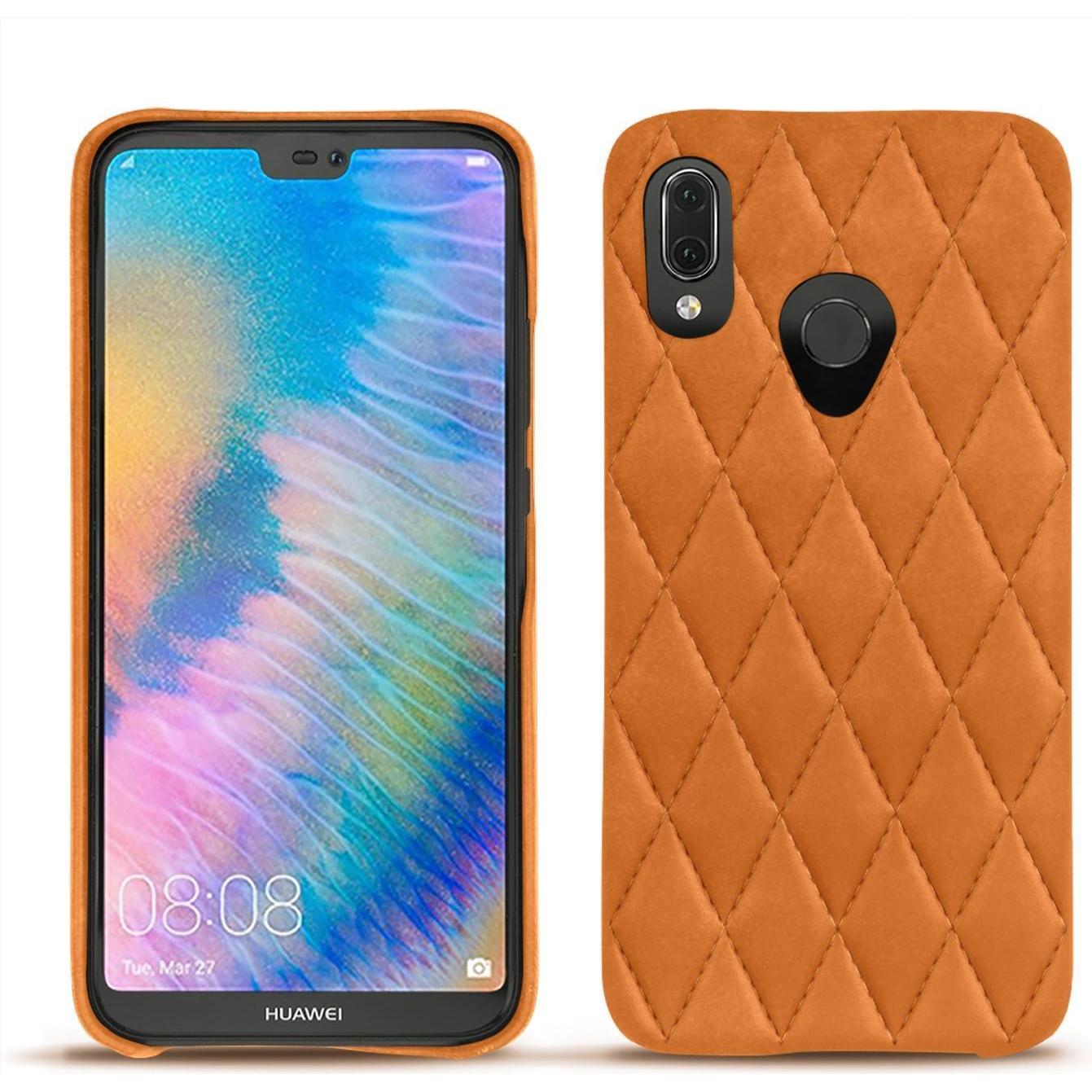 Noreve Lederschutzhülle (Huawei P20 Lite), Smartphone Hülle, Orange