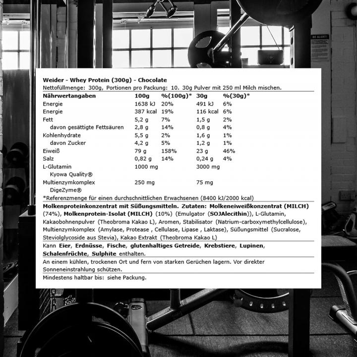 Actual product image Weider Whey Protein (300 g, Chocolate)