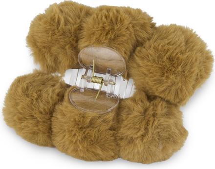 Immagine prodotto Trisa Capelli - Fermaglio per capelli in finta pelliccia con pompon marrone (1 pz.)