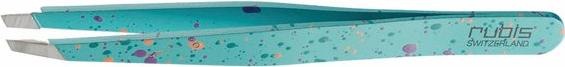 Actual product image Rubis Pinzette Actionpainting schräg, hellblau, Inox