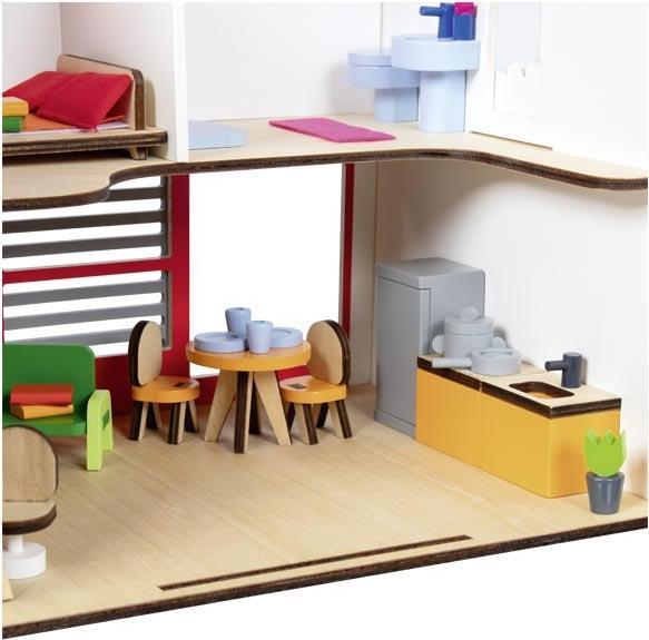 Actual product image Goki Tragbares Puppenhaus Eco House mit Zubehör