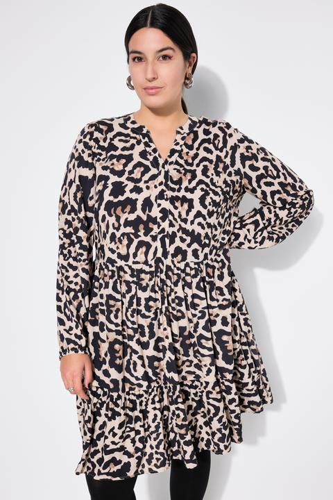 Actual product image Studio Untold Leopard Print Flounce Panel Dress (50, 52)