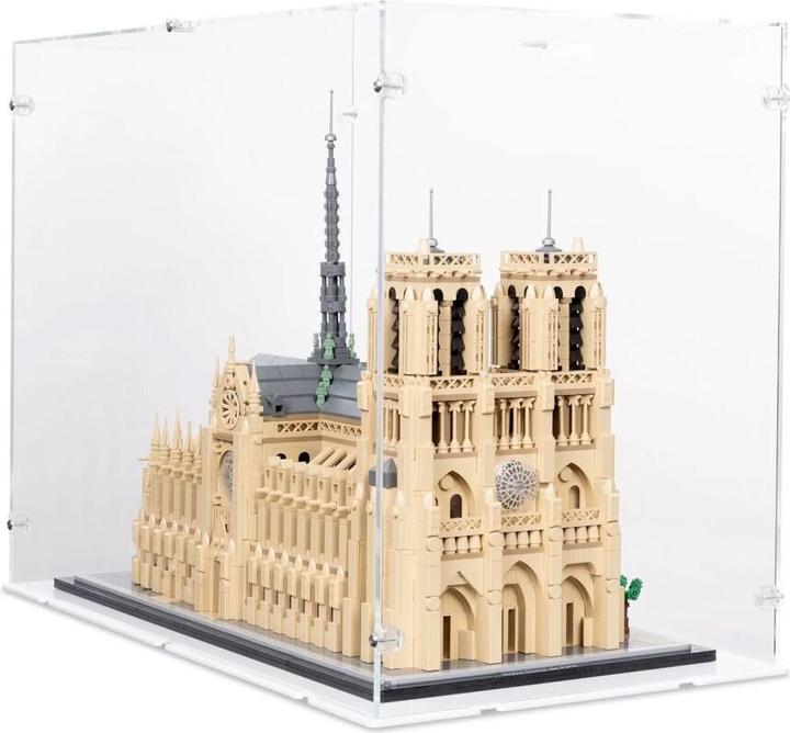 iDisplayit Acrylic display for LEGO® 21061 Notre-Dame de Paris (With white base)