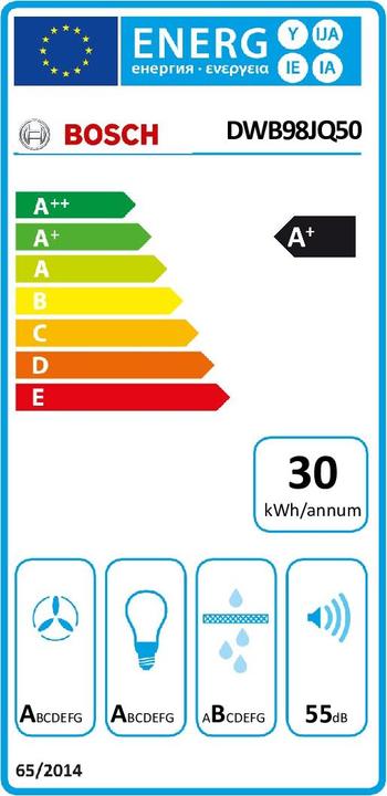 Energy Label Bosch Hausgeräte DWB98JQ50 (Wall hood)