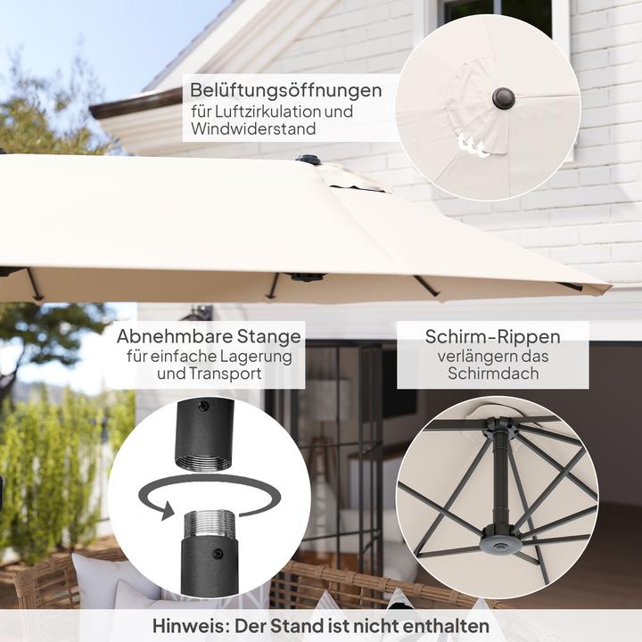 Produktbild Outsunny Marktschirm mit Handkurbel (2.65 m)