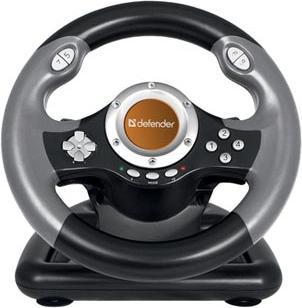Actual product image Defender Challenge Mini LE Black, Red USB 2.0 Steering wheel + Pedals PC (PC)