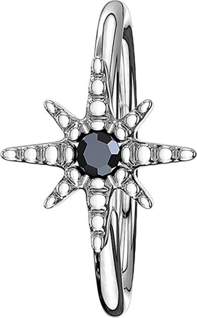 Produktbild Star Piercing Micro Piercing Ring silber Seestern Kristall schwarz (Messing)