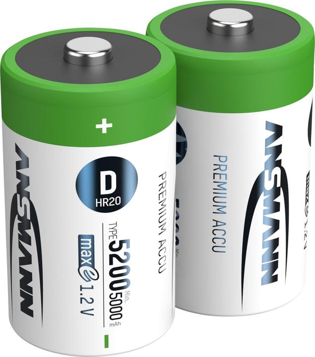Immagine prodotto Ansmann Batteria NiMH Mono D 5000 mAh maxE (2 pz., D, 5000 mAh)
