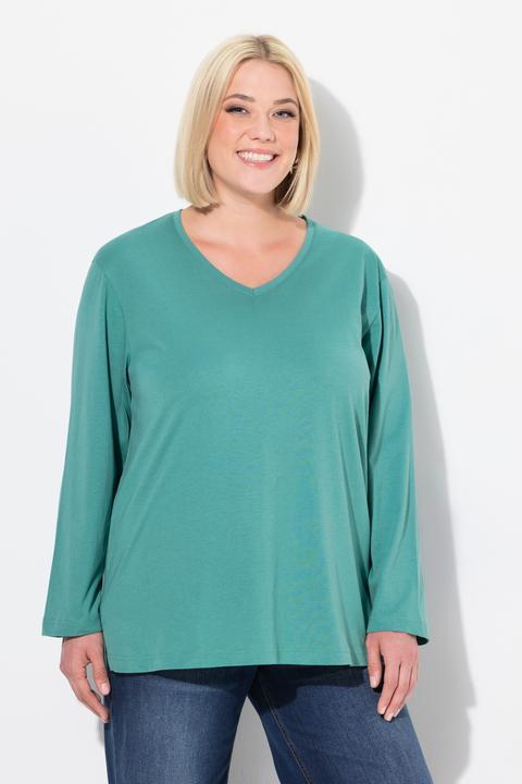 Produktbild Ulla Popken Shirt, V-Ausschnitt, Relaxed, Langarm (54)