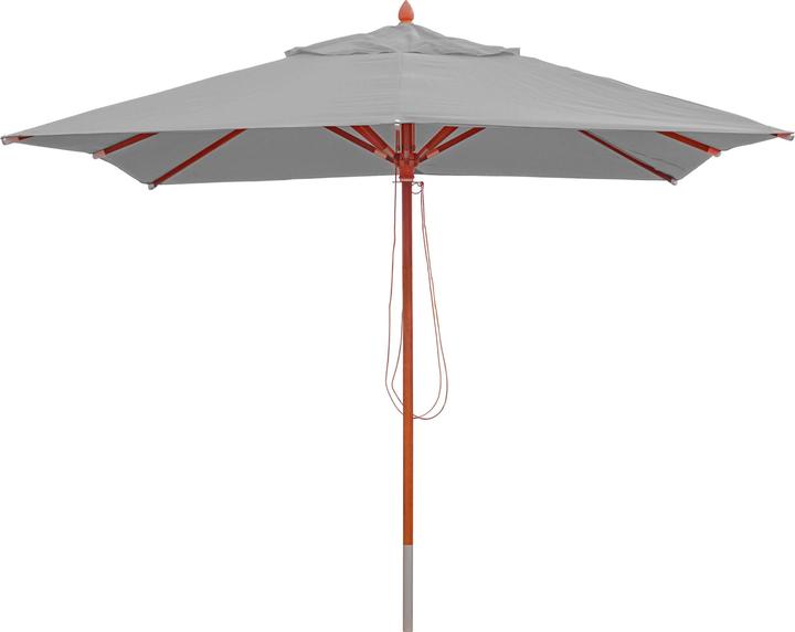 Image du produit Swisshandel24 Gastronomie Parasol en bois, Parasol de jardin, Polyester/bois 14kg, carré 3x3m corde antichoc - h (3 m)