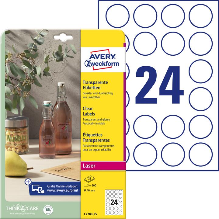 Productafbeelding Avery Kristalheldere etiketten