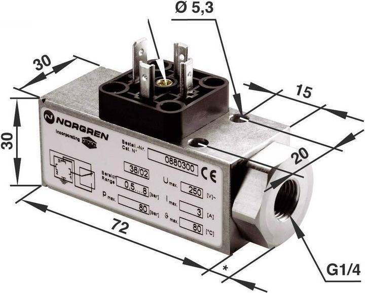 Actual product image Norgren Pressure switch pneumatics 18D