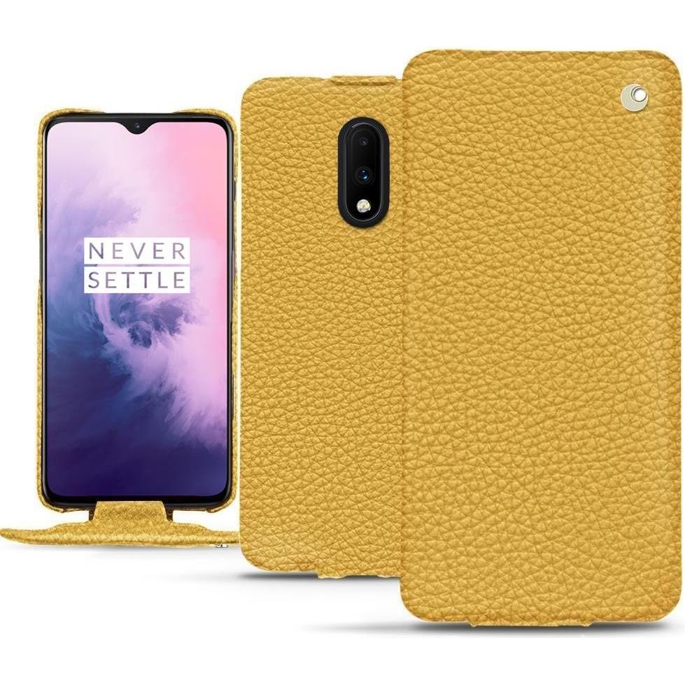 Thumbnail - Noreve Lederschutzhülle vertikal (OnePlus 7), Smartphone Hülle, Orange