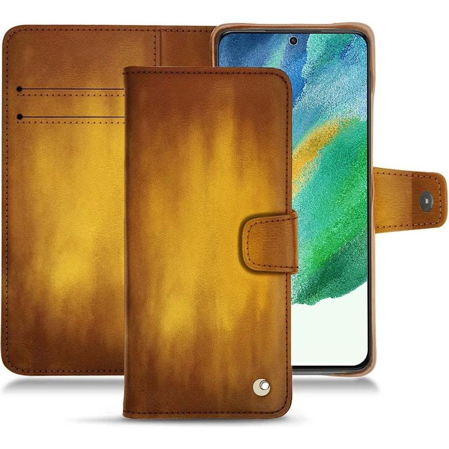 Noreve Lederschutzhülle Wallet (Samsung Galaxy S21 FE), Smartphone Hülle, Gold