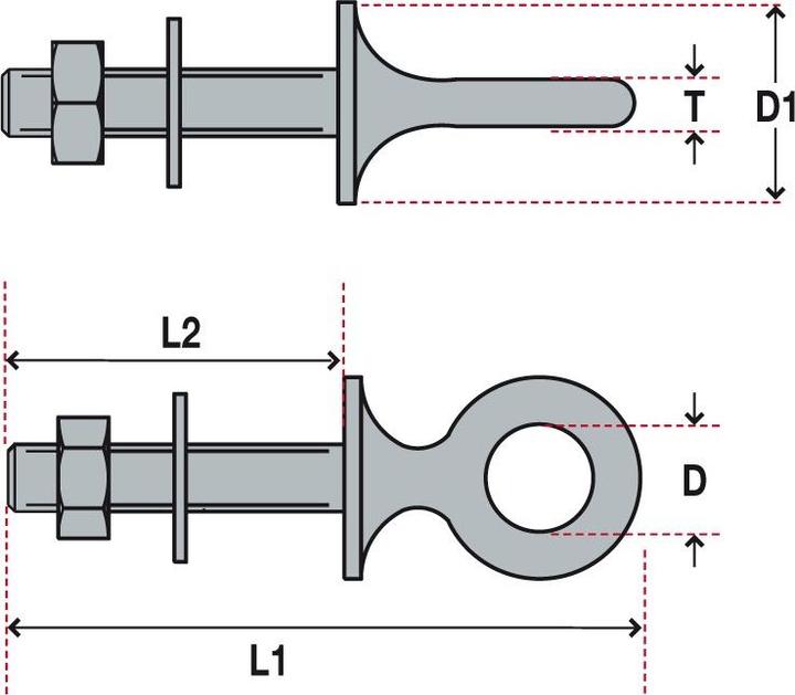 Immagine prodotto Blue Wave Augbolzen mit Gewinde
