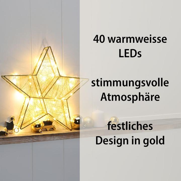 Image du produit Hermex Étoile de Noël à LED Étoile métallique Étoile à LED Étoile filaire Étoile lumineuse