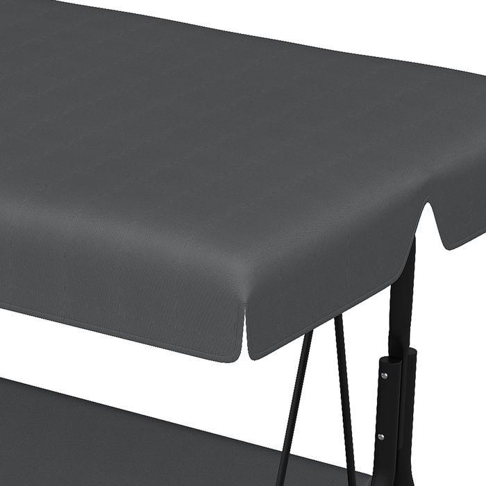 Produktbild Swisshandel24 Hollywoodschaukel Ersatzdach Dachbezug für 3-Sitzer, Sonnendach, Dunkelgrau