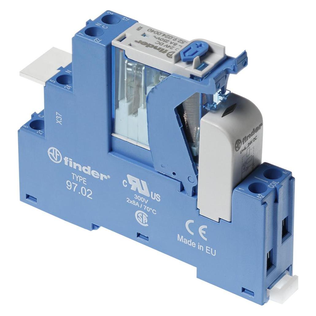 Finder Koppelrelais 8A 24VDC Serie 4C 2-polig, Relais