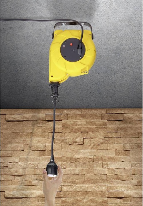 Produktbild Renkforce RF-3349118 Wandkabeltrommel 9 m Schwarz Schutzkontakt-Winkelstecker (9 m, 1.50 mm²)
