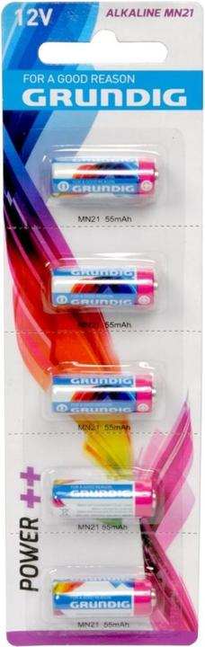 Actual product image Grundig Alkaline batteries Power MN21 12V 55mAh 5 pieces (5 pcs., LRV08, 55 mAh)