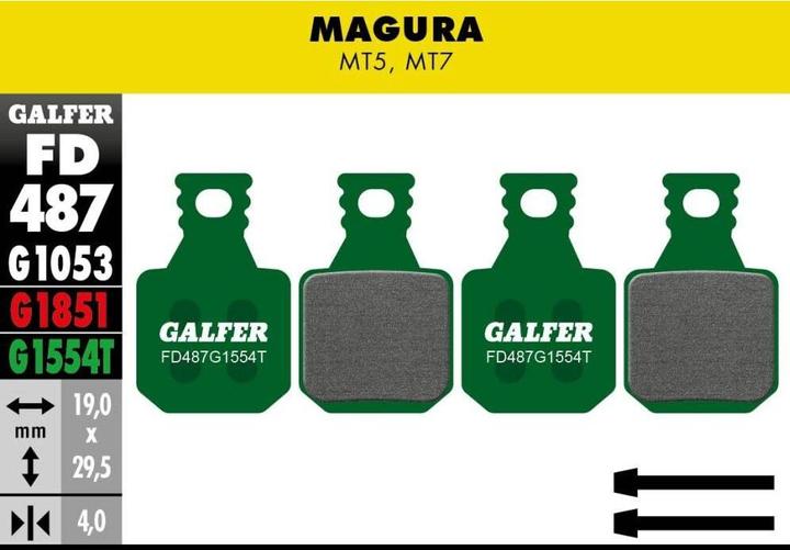 Galfer Bike Pastiglie del freno Pro per Magura MT5/7 (Magura, Semimetallico)