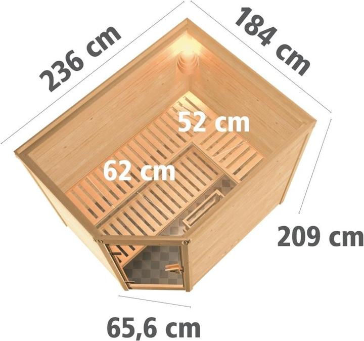 Produktbild Karibu Tanami ohne Dachkranz (9 KW Bio externe Steuerung)