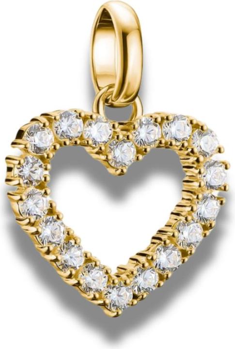 Produktbild Thomas Sabo Charm-Anhänger Herz mit weissen Steinen Connect vergoldet (Sterling Silber)