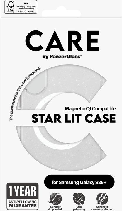 Produktbild PanzerGlass CARE by ® Flagship Case Urban Combat Star Lit m. Weiss Qi Compatible Samsung Galaxy S 2025 (Samsung Galaxy S25+)