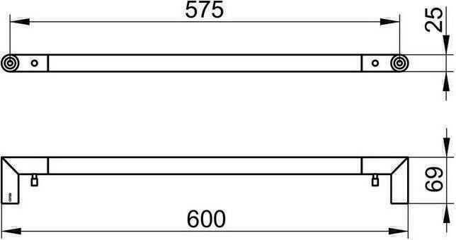 Produktbild Keuco Badetuchhalter COLLECTION REVA mit integriertem Haken vc 600mm