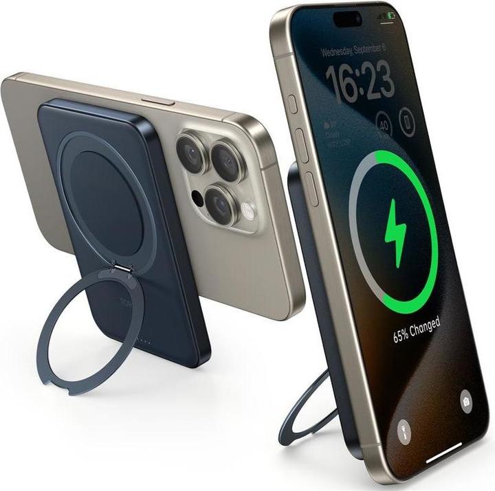 Torras Magstall Wireless Charger - Schwarz (5000 mAh, 15 W)