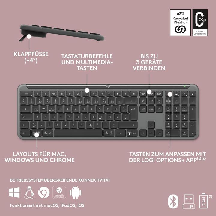 Actual product image Logitech K950 Signature Slim (DE, Wireless)