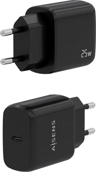 Produktbild Aisens CARGADOR USB-C PD3.0 1 PUERTO 1XUSB-C 25W NEGRO (25 W, 1 Port)