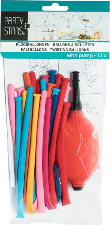 Actual product image Erard Party Stars Balloon Pump with 12 Modelling Balloons