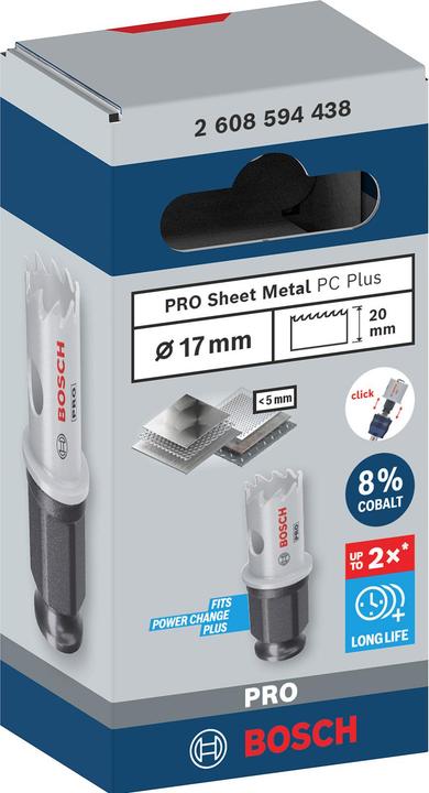 Actual product image Bosch Professional Zubehör PRO Sheet Metal PC Plus hole saw, 17 mm (17 mm)