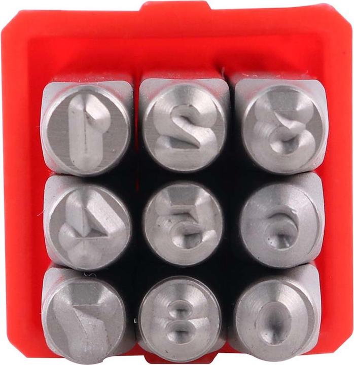 Produktbild RS PRO 5mm Ziffern-Schlagstempel Satz 9-teilig, 0 8